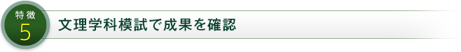 特徴5 文理学科模試で成果を確認