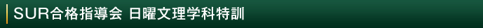 SUR合格指導会 日曜文理学科特訓の特長