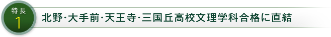 特長1 北野・大手前・天王寺・三国丘高校文理学科受験に特化