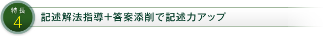 特長4 論理的な解説+答案添削で記述力アップ