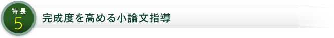 特長5 完成度を高める小論文指導